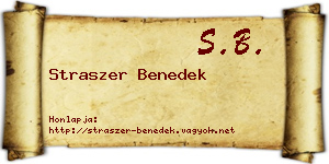 Straszer Benedek névjegykártya