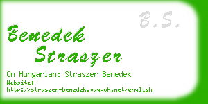 benedek straszer business card